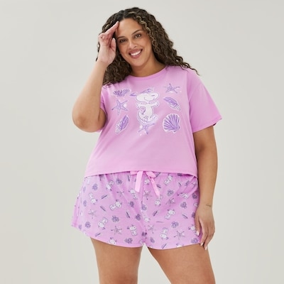 Women+ Peanuts Snoopy Sleep Set - Lavender