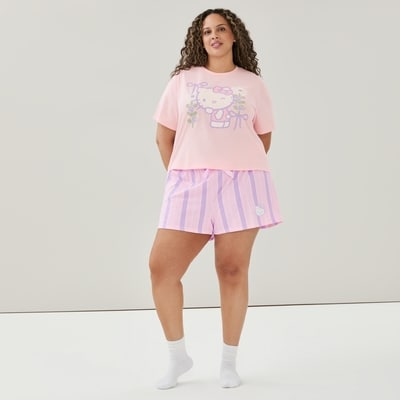 Ensemble pyjama Hello Kitty Femmes+ - Rose Pâle