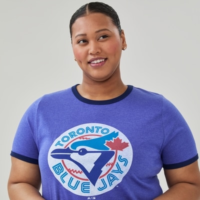 Women+ MLB Toronto Blue Jays Ringer T-Shirt - Blue Mix