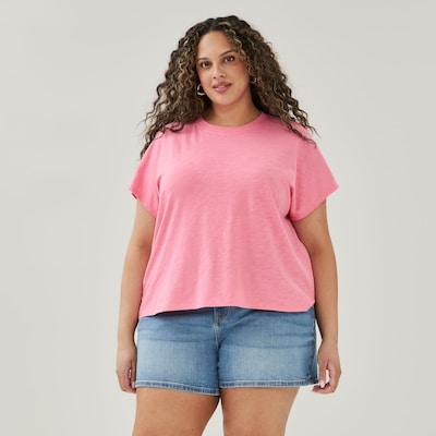 Women+ Washed Dolman T-Shirt - Coral