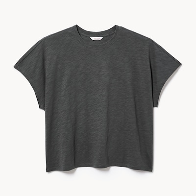 T-shirt délavé à manches chauve-souris Femmes+ - Onyx