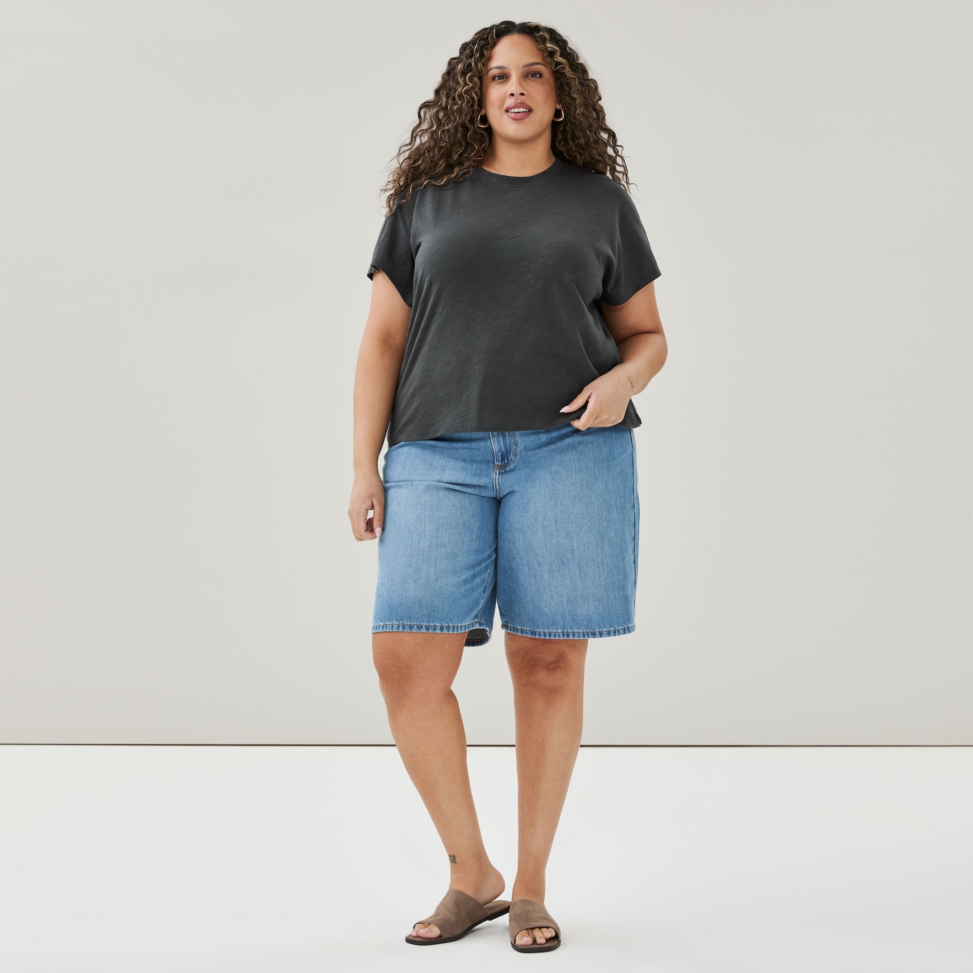 Women+ Washed Dolman T-Shirt in Onyx from Joe Fresh
