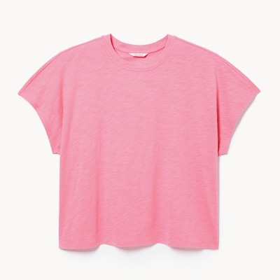 T-shirt délavé à manches chauve-souris Femmes+ - Corail
