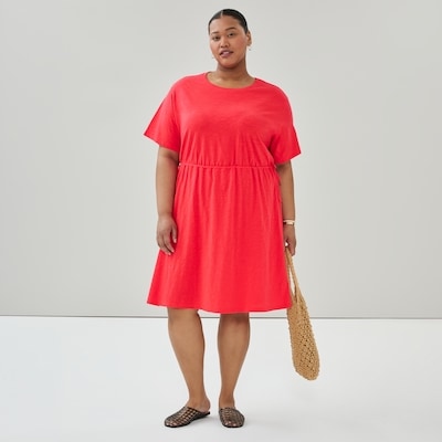 Women+ Drawstring Dress - Bright Red