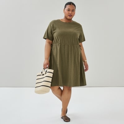 Women+ Drawstring Dress - Olive