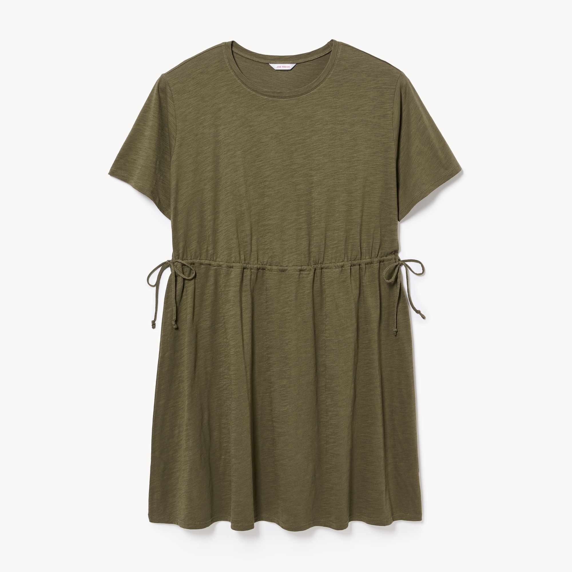 Women+ Drawstring Dress in Olive from Joe Fresh