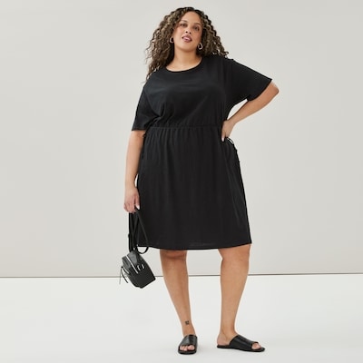 Women+ Drawstring Dress - JF Black