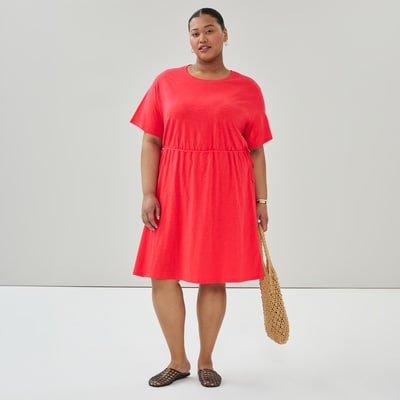 Women+ Drawstring Dress - Bright Red
