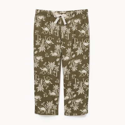 Pantalon de nuit court imprimé - Brun