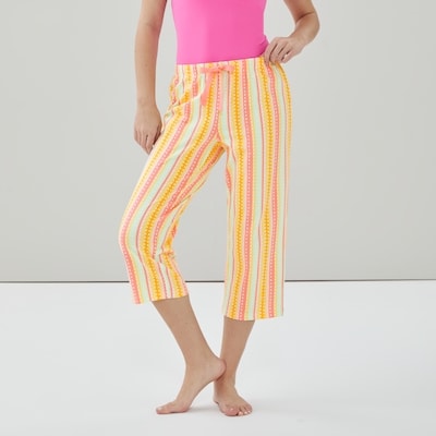 Printed Cropped Sleep Pant - Light Yellow