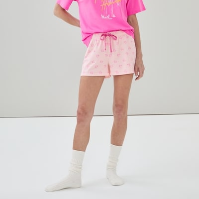 Short de nuit imprimé - Rose Pâle