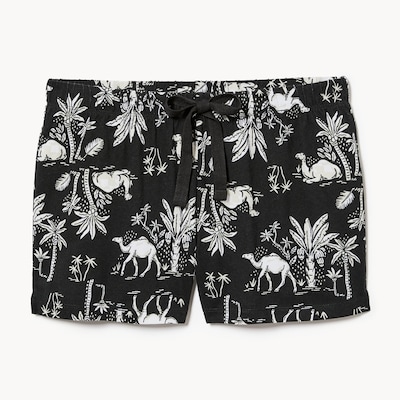 Printed Sleep Short - Black