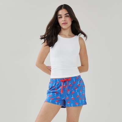 Printed Sleep Short - Blue