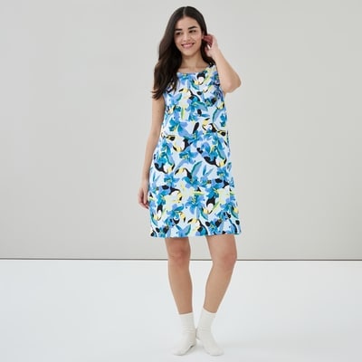 Chemise de nuit imprimée - Bleu