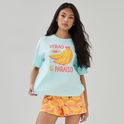 Graphic Sleep T-Shirt - Pale Blue