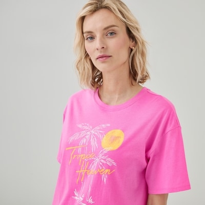 Graphic Sleep T-Shirt - Pink