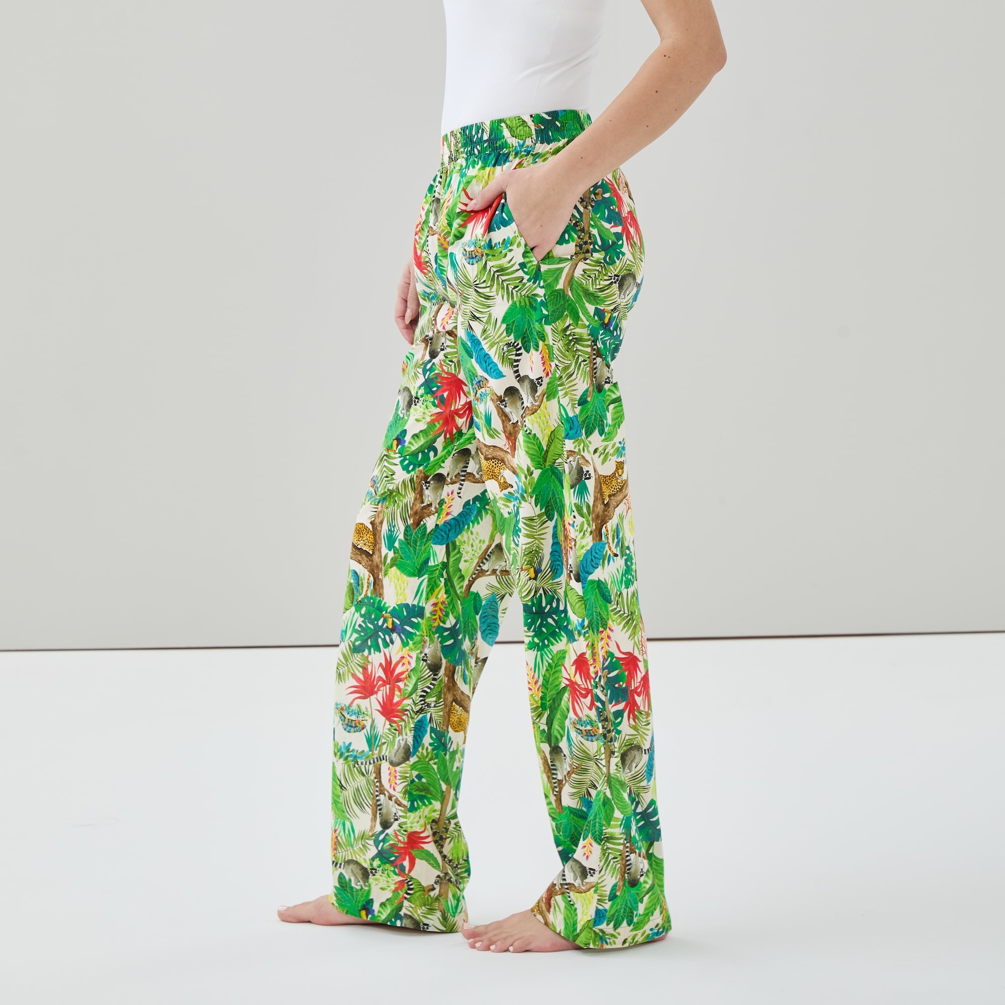 Pantalon de nuit imprimé en coton