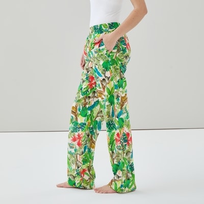 Cotton Printed Sleep Pant - Green