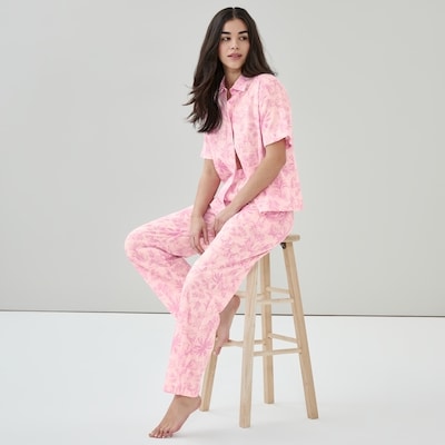 Cotton Printed Sleep Pant - Pink