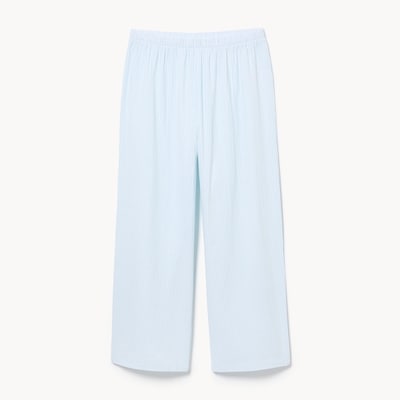 Seersucker Cropped Sleep Pant - Blue