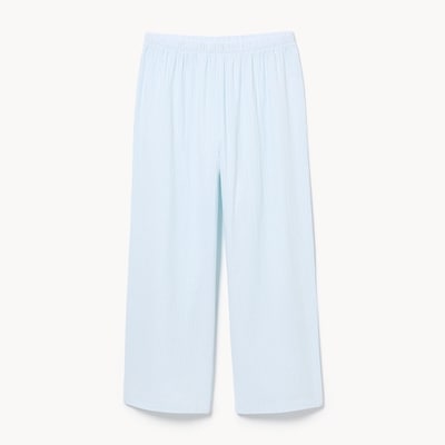 Seersucker Cropped Sleep Pant - Blue