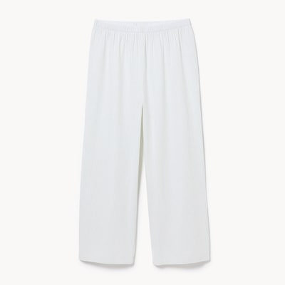 Seersucker Cropped Sleep Pant - Green