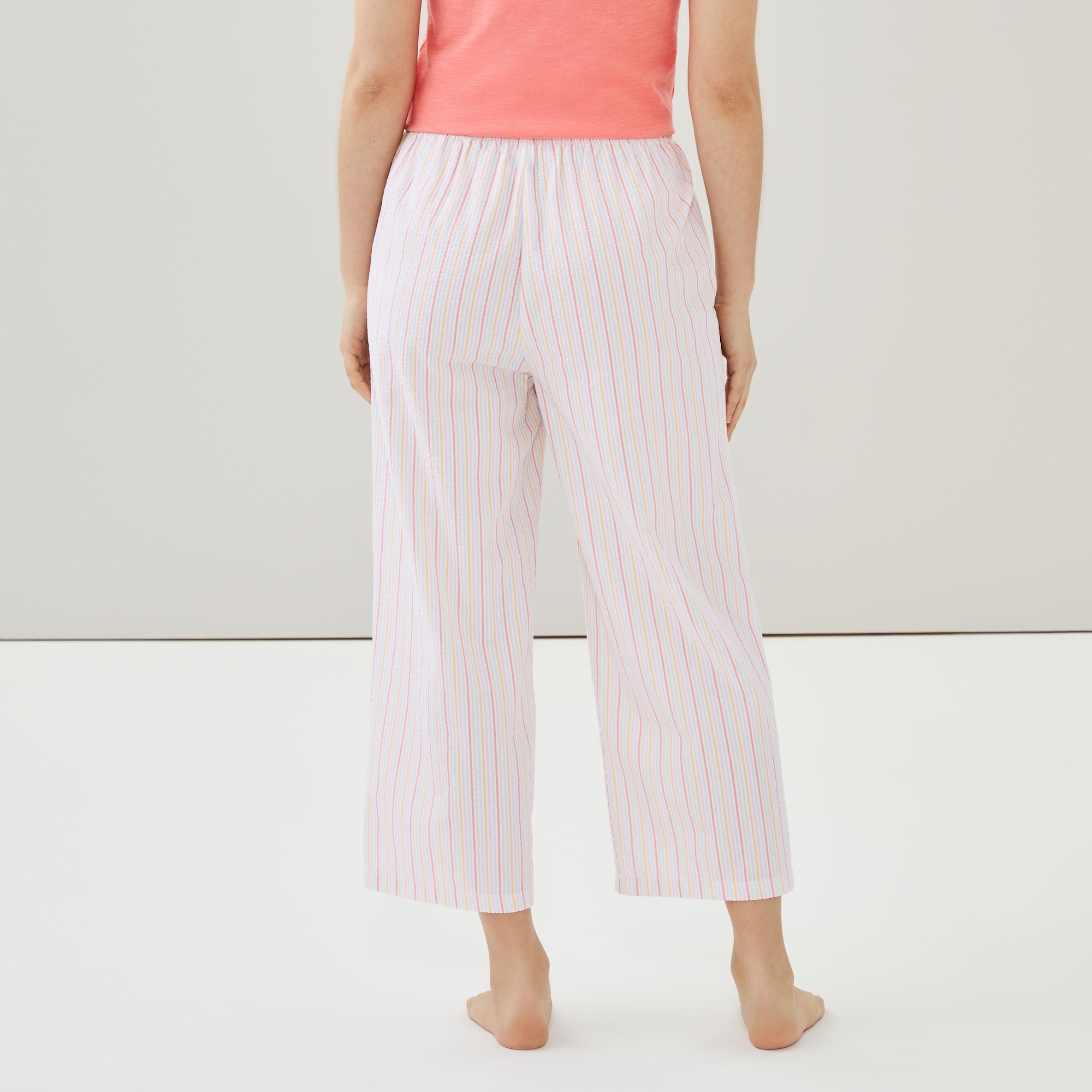 Pantalon court de nuit en tissu gaufré