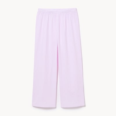 Seersucker Cropped Sleep Pant - Pink