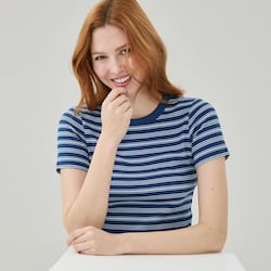 Joe Fresh T-shirt côtelé à rayures 1 ea, 19,00 $/1ch