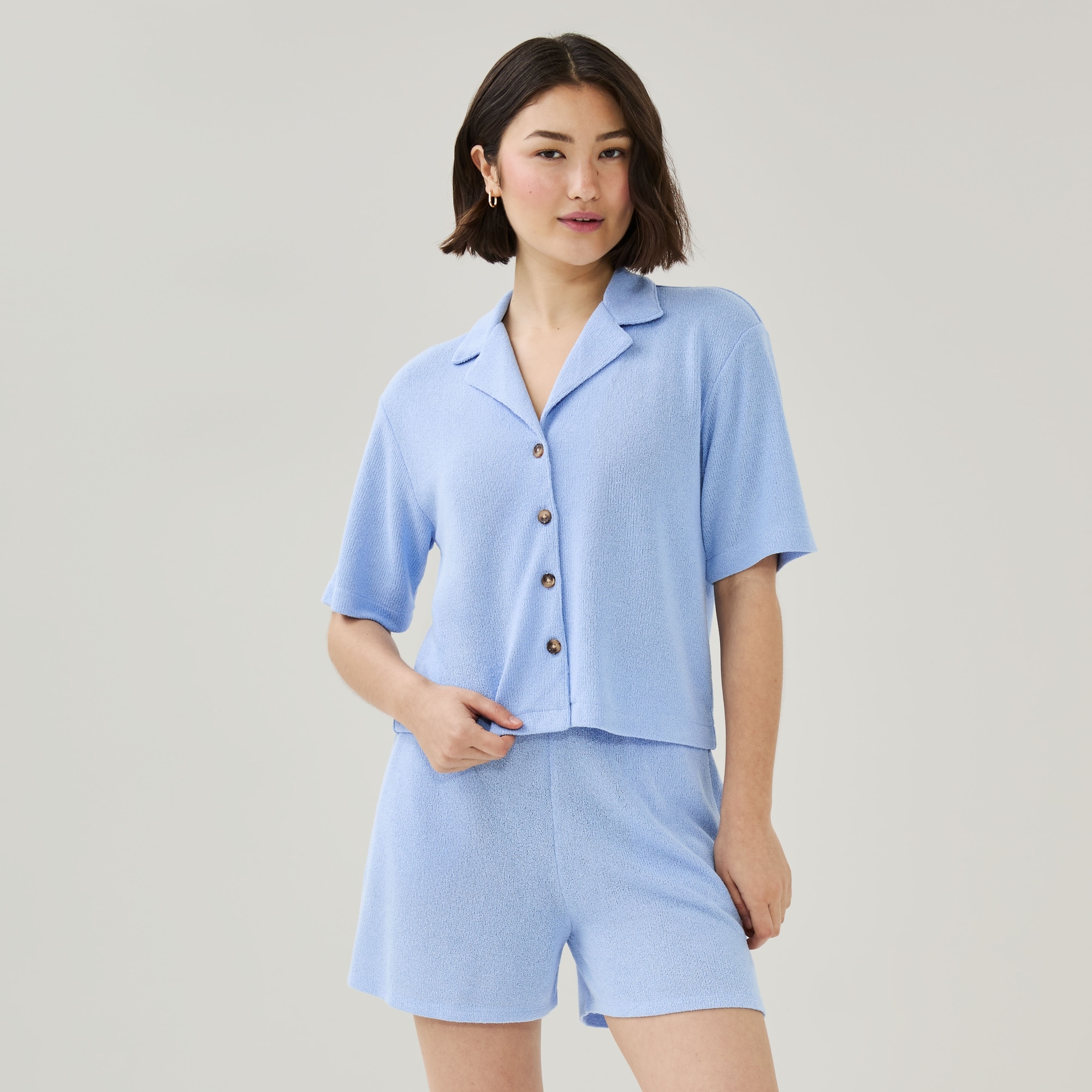 Chemise décontractée à col cubain