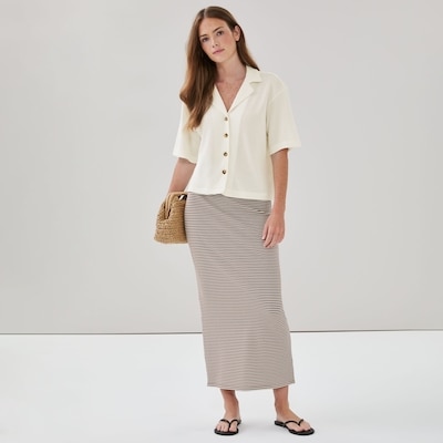 Relaxed Camp Collar Shirt - Cream