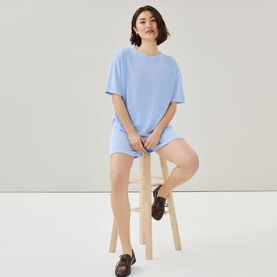T-shirt ample - Bleu Pâle