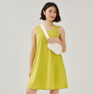 Robe cami en tricot - Vert lime