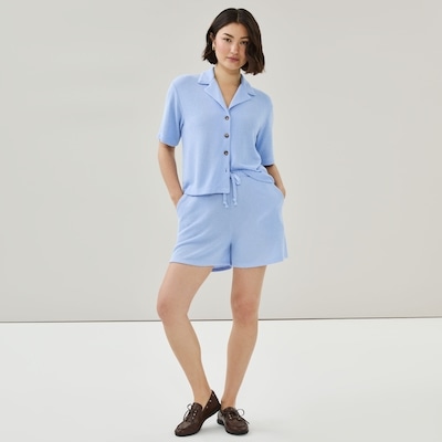 Short à taille haute sans attache - Bleu Pâle