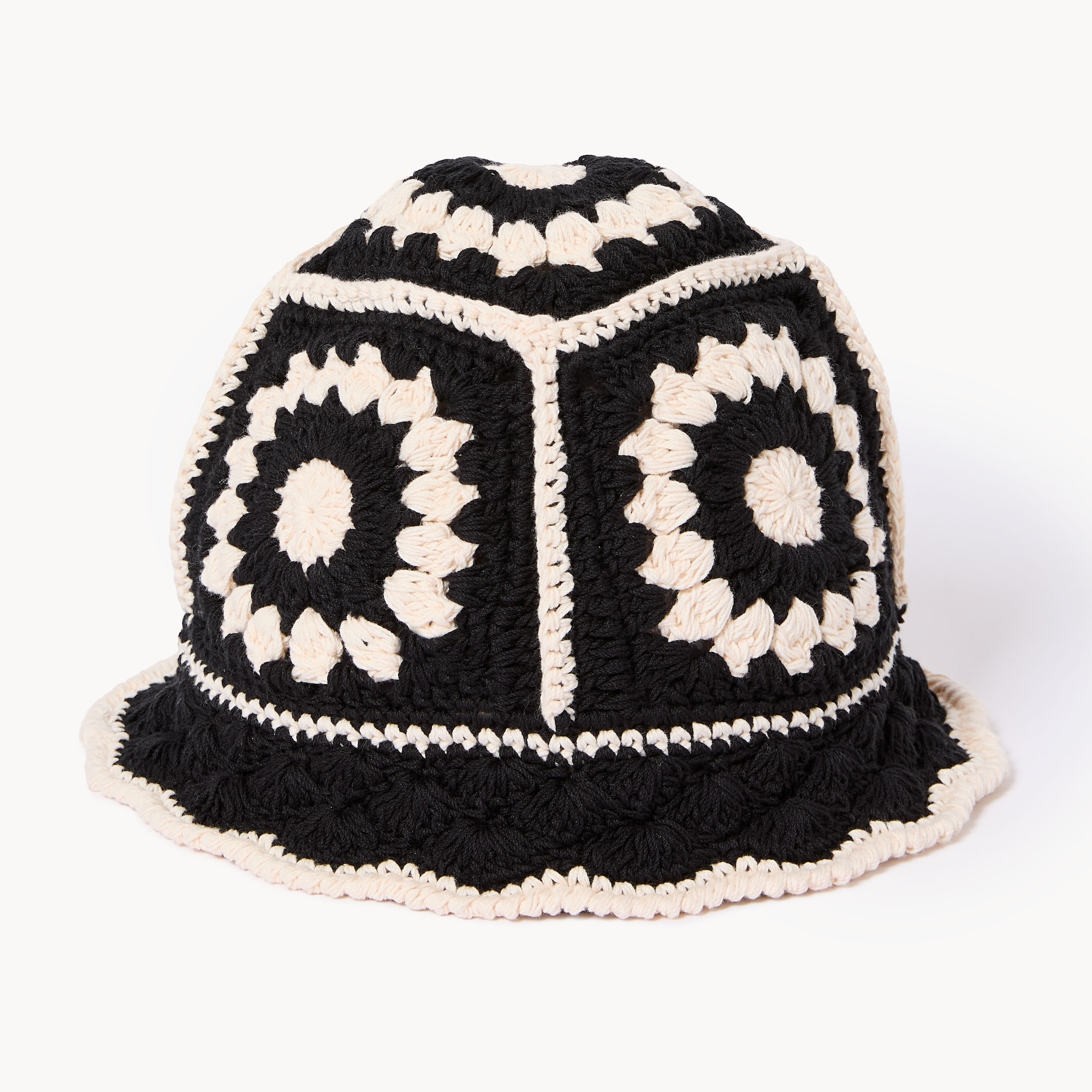 Crochet Bucket Hat in Black from Joe Fresh