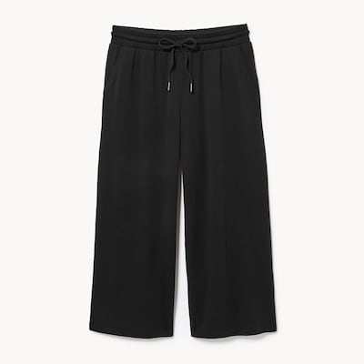 Active Cropped Wide Leg Pant - Black