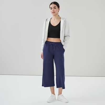 Active Cropped Wide Leg Pant - Navy