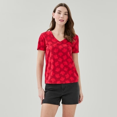 Active Canada V-Neck T-Shirt - Red