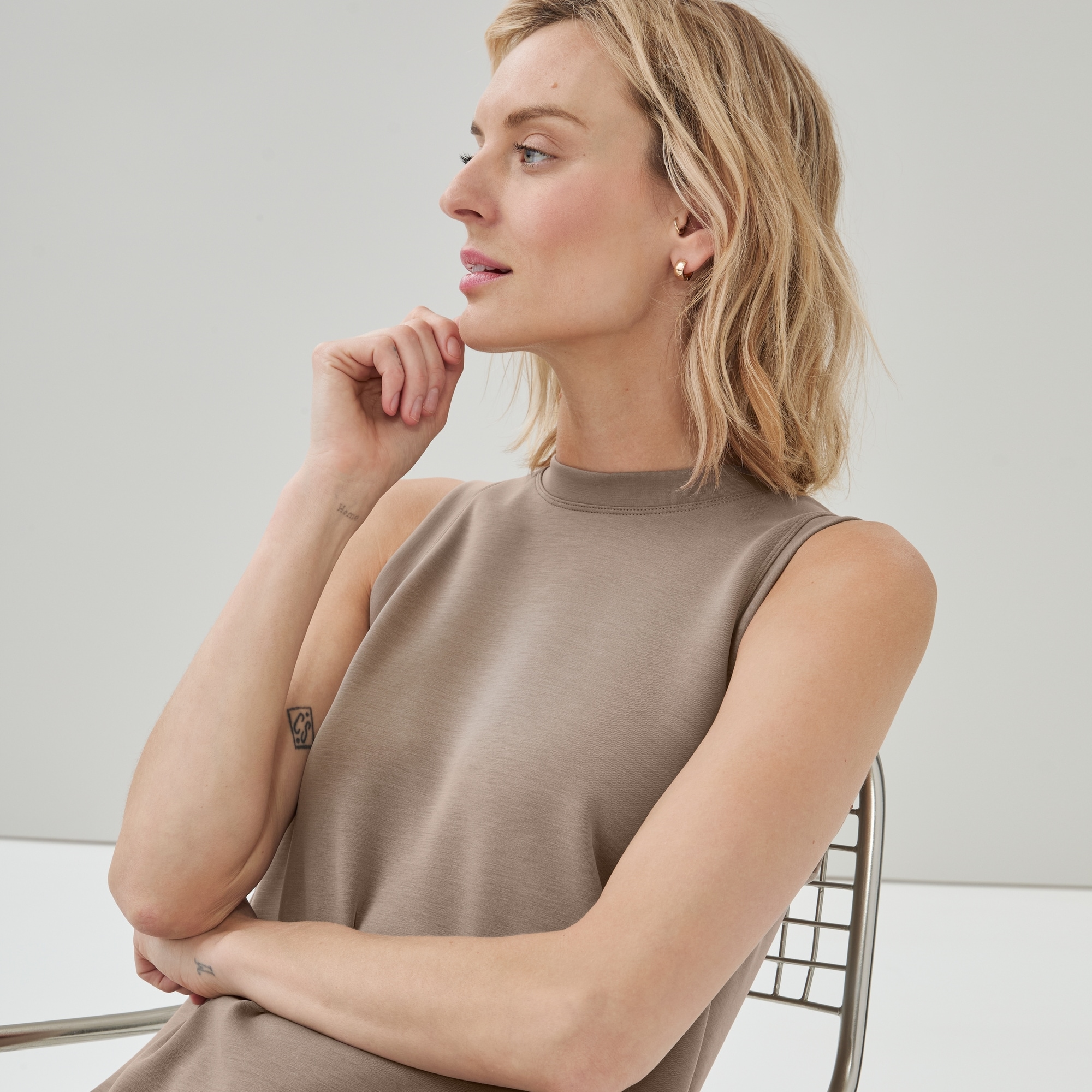 Active Sandwash Tank Dress in Light Brown from Joe Fresh