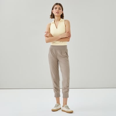 Active Cropped Jogger - Light Brown