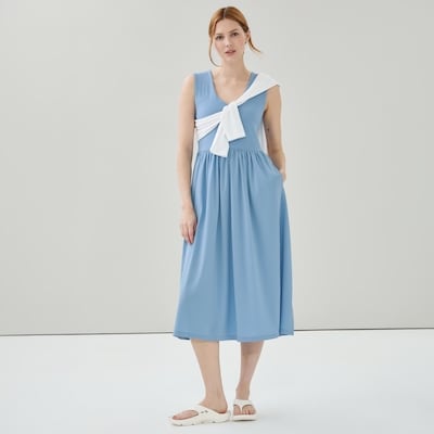 On-the-Go Midi Dress - Light Blue