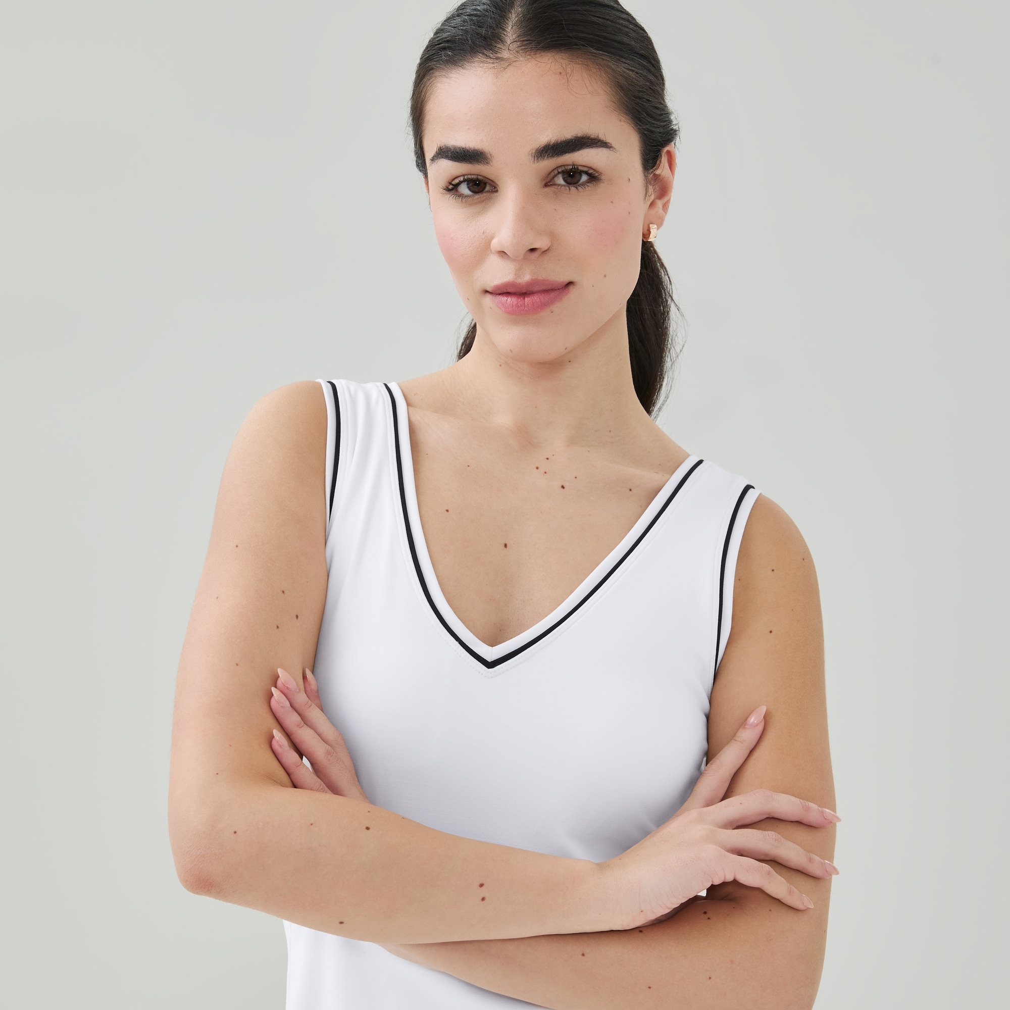 Active V-Neck Dress in White from Joe Fresh