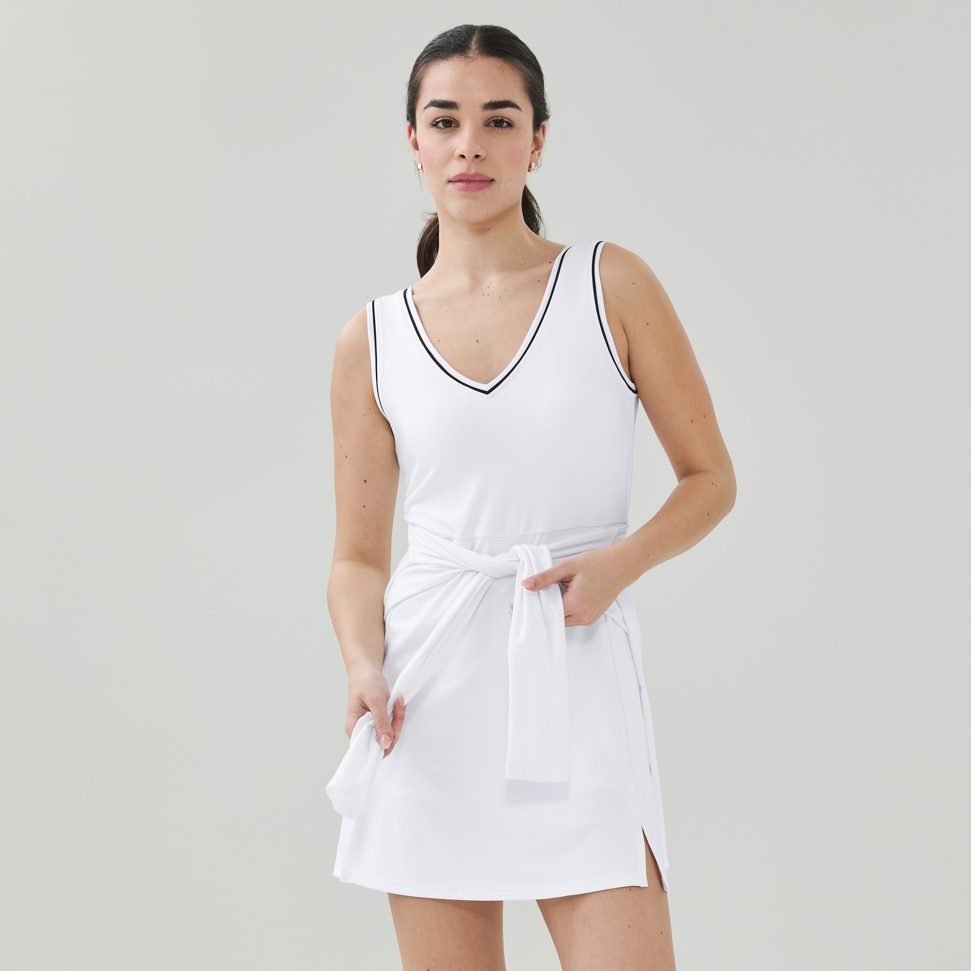Active V-Neck Dress in White from Joe Fresh