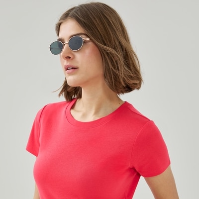 Organic Cotton Crewneck T-Shirt - Red