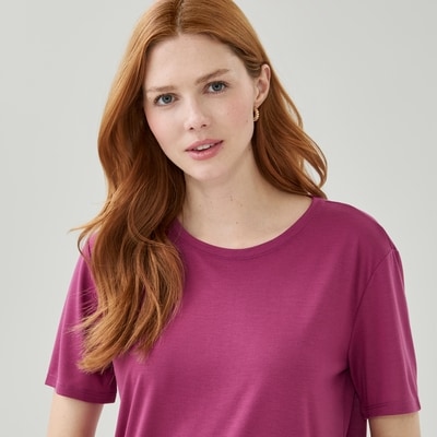T-shirt ras du cou décontracté - Chou rouge