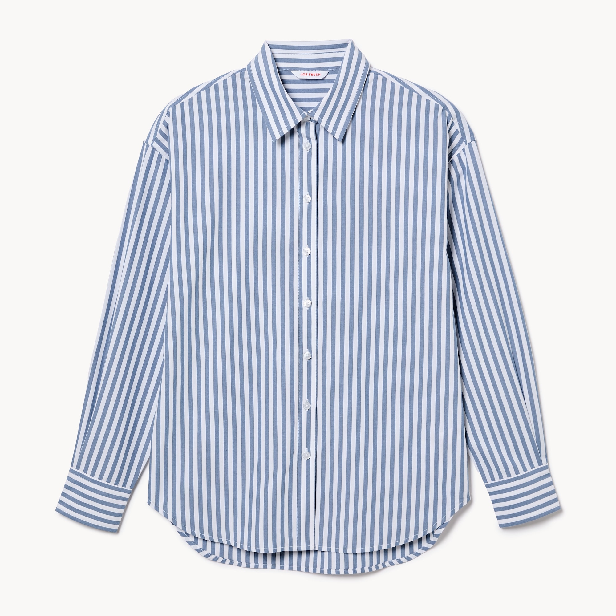 Oversized Button-Up Shirt in Blue from Joe Fresh