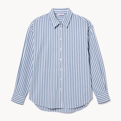 Chemisier ample boutonné - Bleu