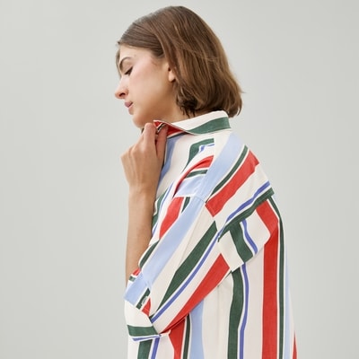 Oversized Button-Up Shirt - White