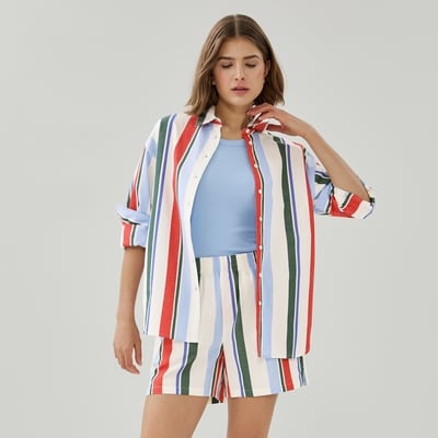 Striped Boxer Short - White