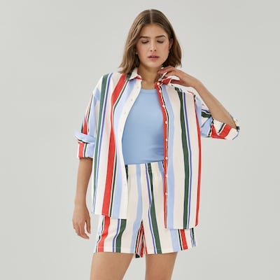 Striped Boxer Short - White